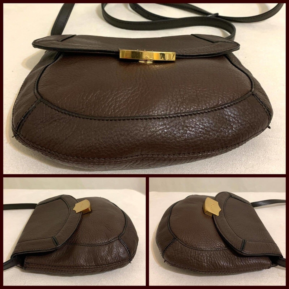 SOLD! POLO RALPH LAUREN Small Mahogany Brown Leather Vintage Flap XBody - Picture 12 of 16